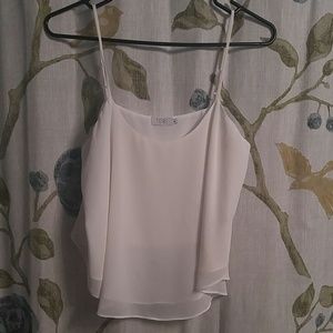 Flowy white cropped tank